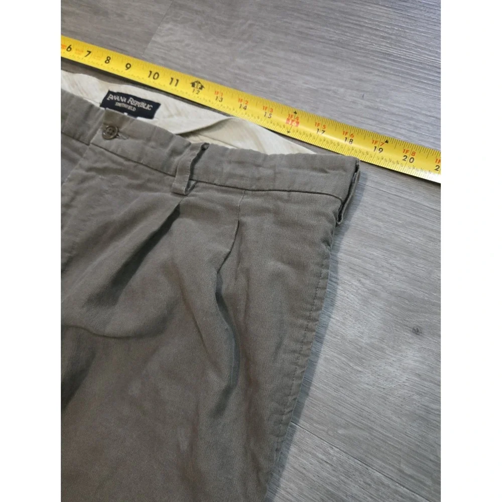 Vintage Banana Republic Pants Men 38x27 Smithfield Chino Pleated Green Trousers